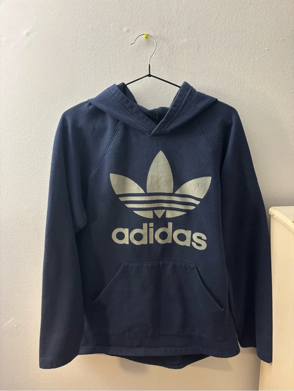 adidas Navy Crewneck Hoodie with Trefoil Logo